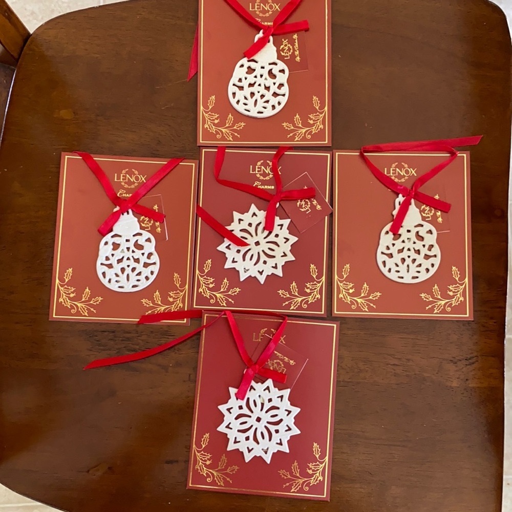 Lenox Charm Christmas ornaments.